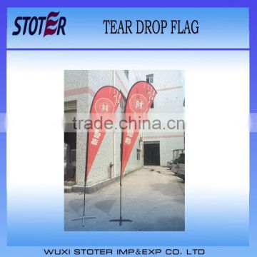 cheap polyester side printed promotion teardrop flags