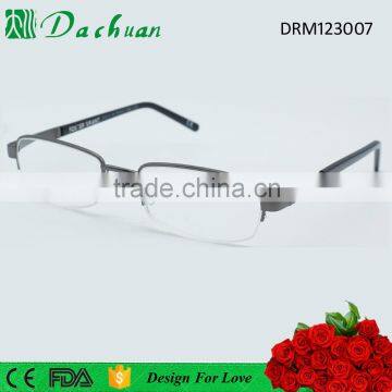 Half frame high quality unisex stainless steel reading glasses with long PC tips