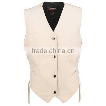 women leather vest