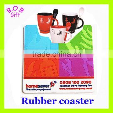 Flat design Advertising gift Rubber Soft PVC Coaster