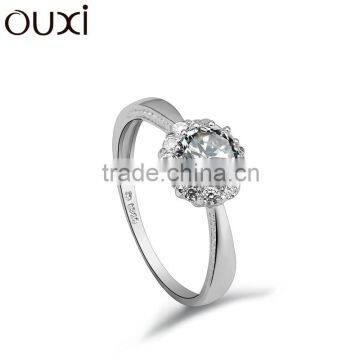 OUXI fashion new model 18k white gold plated wedding ring Y70012