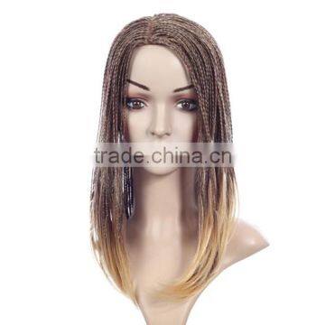 Blonde Kinky Twist Afro Braided Wig Lace Front African Box Micro Braid Wig photo-2