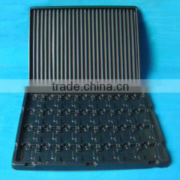 high quality black PS Anti-static plastic trays for resistors antistatic blister tray for electronics