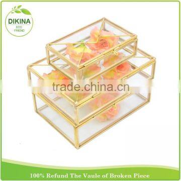 Wedding Vintage Container With Cover, Rose Gold, Old Rustic Meta Jewelry Photo Display Case, Storage Secret Aluminum Tin Box photo-5