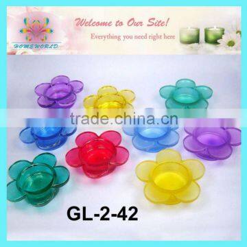 flower shape colored tea light candle holder