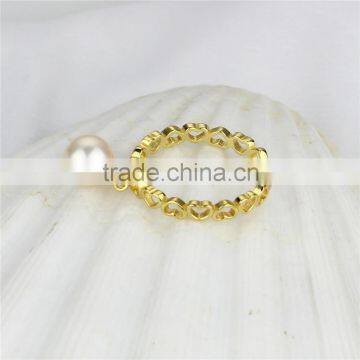 Simple Design Pearl Ring 925 Sterling Silver Ring 6mm AAA Natural Fresh Water Pearl Ring