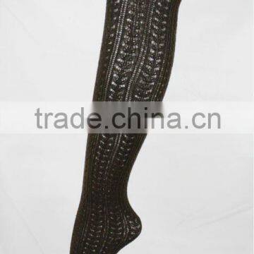 ladies black open-knit nylon pelerine tights