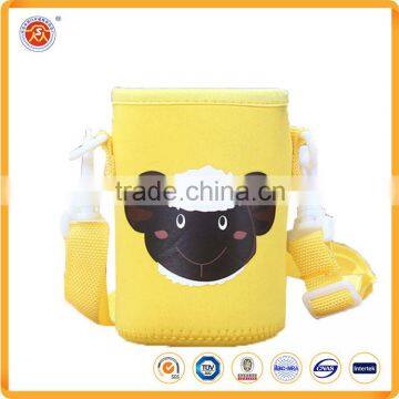 Yellow Neoprene Insulated Water Drink Bottle Cooler Carrier Cover Sleeve Tote Bag Pouch Holder Strap