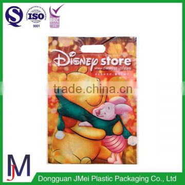 Custom Design Logo Printing PE Die Cut Handle Shopping Plastic Bag