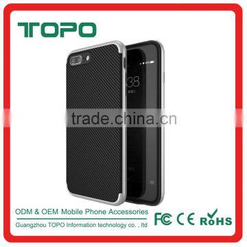 Hot selling Hybrid PC Frame + Soft Silicon TPU 2 in 1 Protective Back Cover for iPhone 7 plus