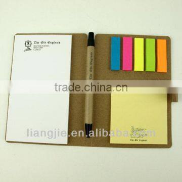 Recycled sticky note with pen ,cheap, with page marker