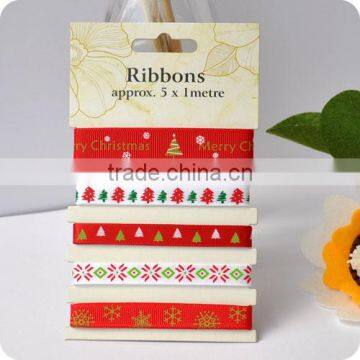 Polyester Ribbon, Grosgrain Ribbon , Ribbon Set for X'mas, Scrapbooking Ribbon, Ribbon for Bowing