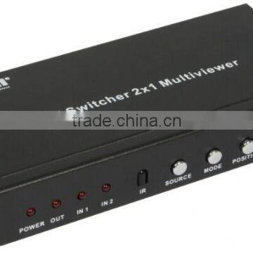 Super 2 port HDMI 2 port switch 2 by 1 switch Multi-Viewer With picture in picutre, support RS232 and IR