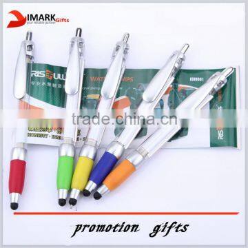 banner ballpoint pen with screen touch promotional pen with stylus