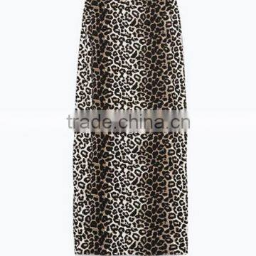 Guangzhou Supplier Sexy Ankle-Length Leopard Print Straight Skirts Fashion Women Long Skirts Customized