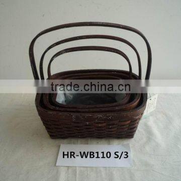 hot sell sets wood picnic basket with handle in good price