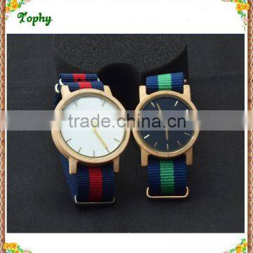 Italy style wood watch Turquoise Bands nylon strap watches for men and women