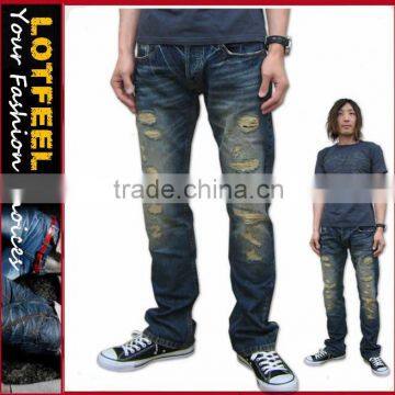 jeans por mayor de china wholesale no name brand jeans male jeans(LOTM180)