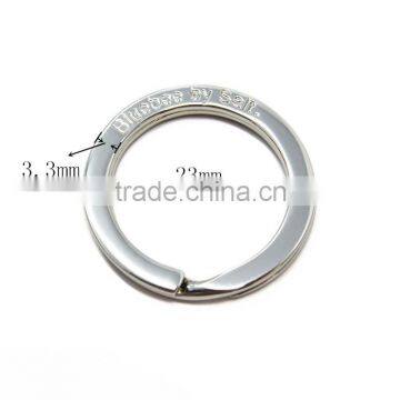 Custom Engraved Logo Flat Metal Split Key Ring photo-2