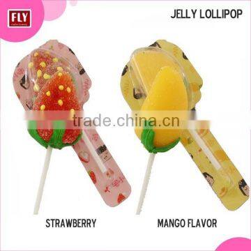 Individually packed fruit flavour jelly lollipop gummy lollipops