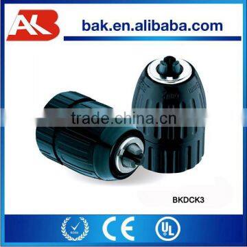 Keyless drill chuck with lock system for power tool