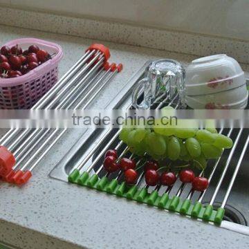 High Quality Silicone Stainless Steel Dish Rack Drainer Draining Rack