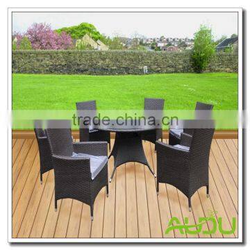 Audu Atlanta Outdoor Garden Rattan Dining Set With Lazy Susan photo-5