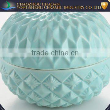 Embossed Flower Design Ceramic Jar Wholesale photo-3
