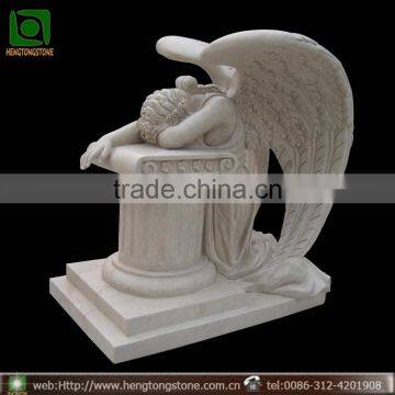 Western Style Marble Weeping Angel Memorial Headstone