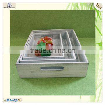 Cheap Antique Colorful Carving Set Paulownia Wood Tray photo-4