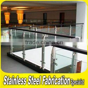 Brushed Stainless Steel Pipe and Glass Balcony Railing Designs