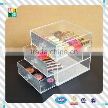 High quality acrylic box with drawers for nail polish,2015 modern design acrylic organizer with lid for jewelry / cosmetics