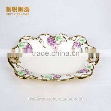 2016 Ceramic Candy Dish Golden ,ceramic Plate,silver Golden Fruit Tray photo-2