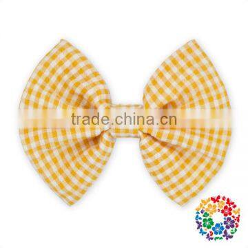 Seersucker Hair Bow Cute Baby Hairbands Hair Bow For Girls Sweet Handmade Boutique Solid Hair Accessories photo-3