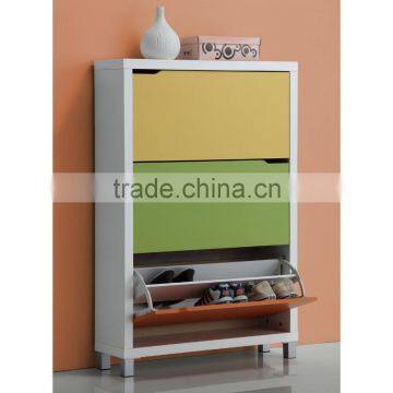 Foshan Home Entryways Shoe Rack Wood Shoe Storage Living Room Wood Dispaly Wholesale Wooden 3 Tiers Shoe Cabinet photo-3