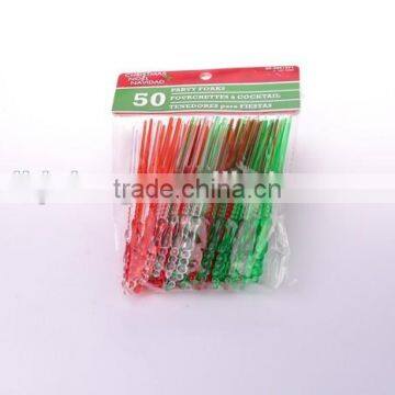 Useful Plastic 50pcs cake forks set/ disposable plastic fruit forks