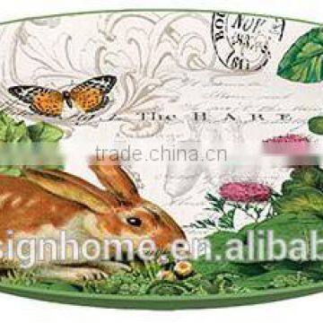 GARDEN BUNNY MEDIUM METAL TRAY