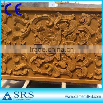 Flower Dark yellow sandstone carving