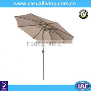 8ft Aluminium Outdoor Patio Market Umbrella 180G Polyester Waterproof Fabric