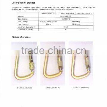 With CE EN362 Certification Steel Classic D Type Quicklock Carabiner photo-6