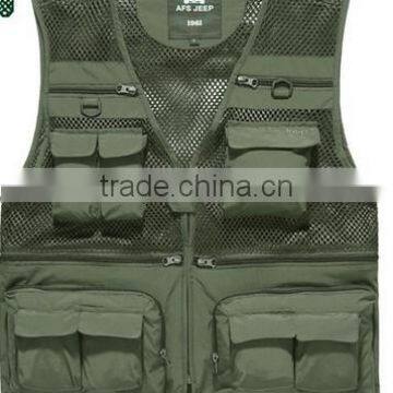 2017 New Arrival Plus Size Male Outdoor Casual Multi-pocket Film Vest Fishing Mesh Vest Jacket L-4XL