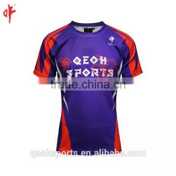 Navy Blue / Red Rugby Jersey Custom Made Sublimation Rugby Football Shirt photo-2