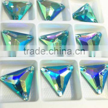 Shinny Triangle Crystal Flat Back Sew on Loose Beads for Wedding Dress photo-2