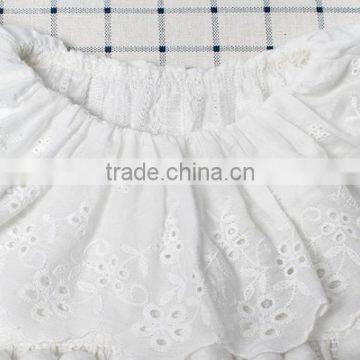 Wholesale Newborn Solid White Lace Romper With Embroidery photo-2