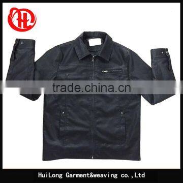 Manufacture Hot Sell Black Washed pu Leather Jacket for Men photo-4