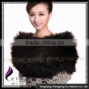 CX-B-125B Hand Knitted Warm and Cheap Sheep Fur Snood Shawl photo-2