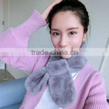 Special Design Early 2017 Spring Girl Nechchief Pure Color Cute Model Fake Rabbit Fur Lovely 90*120cm Lady Scarf photo-2