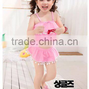 Hot Selling Girl Cute Swimwear With Pompoms Two Piece Bikini Beach Wear Ksw-27 photo-6