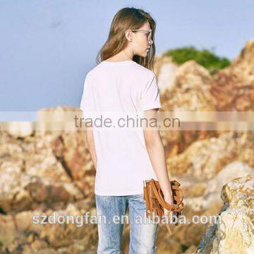 Wholesale High Quality Women Tops and Blouses Summer Clothing Loose Fashion Women Wear Printing Plain Cotton T-shirts photo-2