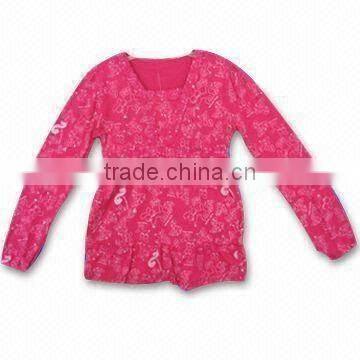 T-shirt with Long-sleeves, Made of 100% Cotton Fabric, Customized Designs and Colors are Accepted